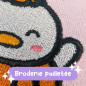 Chaussettes brodées blanches - WAFFLE CITROUILLE - Broderie pailletée 🎃