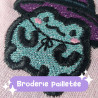 broderie pailletée grenouille kawaii