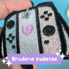 MANETTE Patch brodé thermocollant kawaii manette jeux vidéos à paillettes geek cozy games gaming