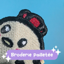 Patch brodé thermocollant - POULE - Broderie pailletée 🐔✨