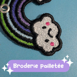 Patch brodé thermocollant - ARC EN CIEL - Broderie pailletée 🌈✨