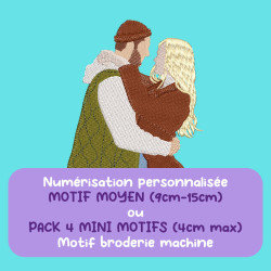 Numérisation de motif broderie machine personnalisé taille moyenne