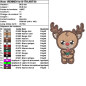 Motif de broderie machine – Ornement de Noël Renne au nez rouge - Appliqué ITH 🦌🎄