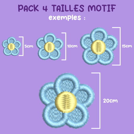 Pack motifs broderie machine personnalisés – 4 tailles au choix (4cm à 20cm) 🎨✨