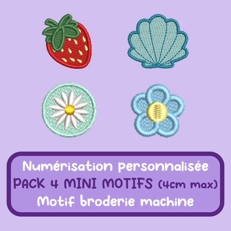 Pack de mini motifs broderie machine personnalisés à télécharger pour créations