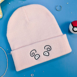 Bonnet unisexe rose pastel brodé yeux de Ramoloss