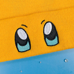 Bonnet à revers brodé Salameche Pokemon couleur orange pastel