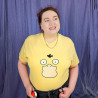 T-shirt jaune pastel brodé yeux de Psykokwak Pokemon