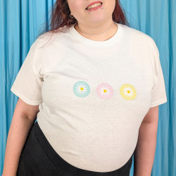 teeshirt blanc coton oversize broderies fleurs