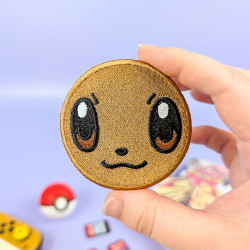 Patch brodé thermocollant caramel yeux de Evoli