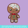 Motif broderie machine bonhomme pain d’épices kawaii pour Noël DIY