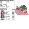 Motif broderie machine escargot kawaii et fraise idéal pour accessoires
