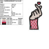 Motif broderie signe cœur coréen idéal pour vêtements et décorations