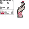 Broderie machine Korean Heart pour personnalisation textile et accessoires
