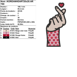 Téléchargez broderie Korean Heart main cœur coréen pour créations originales