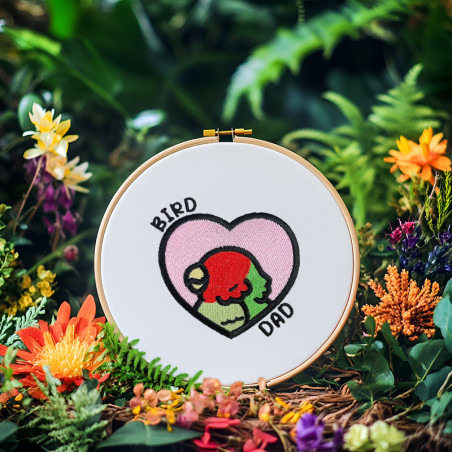 Motif de broderie machine à télécharger - Bird Dad - Conure à Tête Rouge 🦜💙
