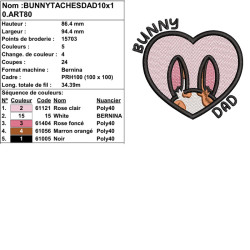 Téléchargez broderie Bunny Dad lapin tacheté parfait pour accessoires personnalisés