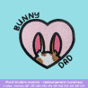 Motif broderie Bunny Dad lapin tacheté cœur pour textile DIY