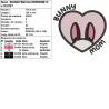 Motif broderie kawaii Bunny Mom lapin bicolore pour créations originales
