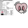 Broderie Bunny Mom cœur et lapin bicolore pour vêtements et décorations textiles