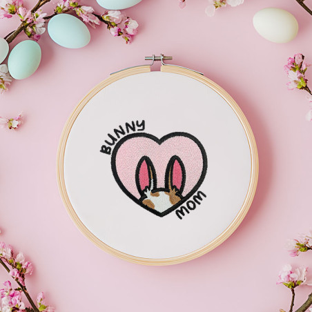 Motif de broderie machine à télécharger - Bunny Mom - Lapin Tacheté 🐇💙