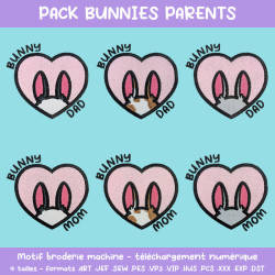 Pack broderie Bunnies Parents six motifs à télécharger à prix réduit