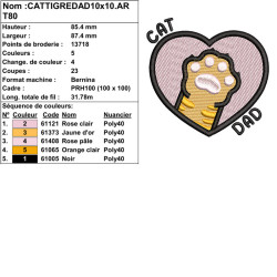Téléchargez broderie Cat Dad chat tigré parfait pour accessoires personnalisés