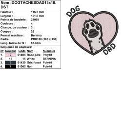 Broderie machine Dog Dad chien tacheté parfaite pour cadeaux personnalisés