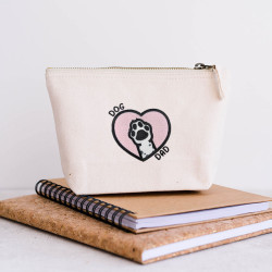 Broderie Dog Dad patte de chien tacheté et cœur pour accessoires uniques