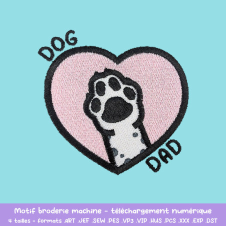 Motif broderie machine Dog Dad chien tacheté idéal pour passionnés de chiens Motif broderie machine Dog Dad chien tacheté idéal pour passionnés de chiens