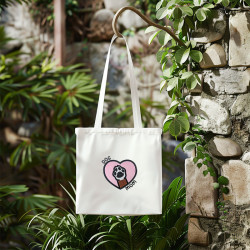 Broderie Dog Mom patte de chien bicolore et cœur pour accessoires uniques