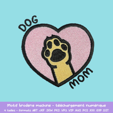 Motif broderie machine Dog Mom chien uni idéal pour passionnés de chiens Motif broderie machine Dog Mom chien uni idéal pour passionnés de chiens