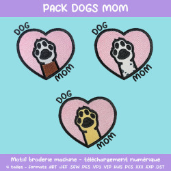 Pack broderie Dogs Mom trois motifs à télécharger à prix réduit