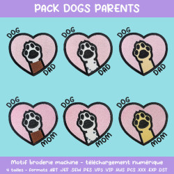 Pack broderie Dogs Parents six motifs à télécharger à prix réduit