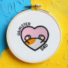 Broderie machine Hamster Dad cœur avec tête de hamster bicolore à télécharger