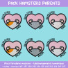 Pack broderie Hamsters Parents six motifs à télécharger à prix réduit