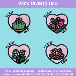 Pack broderie Plants Dad quatre motifs à télécharger à prix réduit