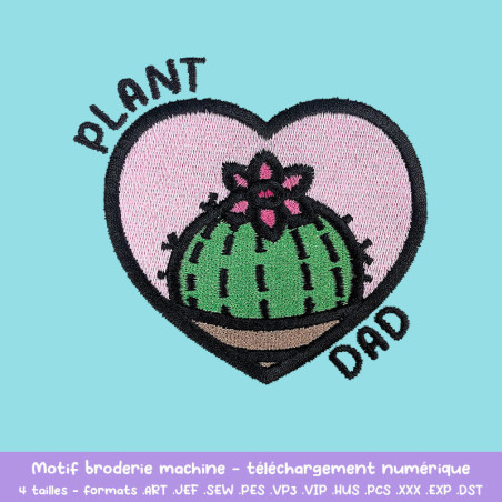 Pack de motifs broderie à télécharger - Plants Dad - Pack 4 motifs à prix réduit 🌿💙