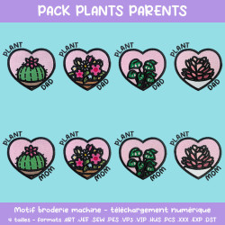 Pack broderie Plants Parents huit motifs à télécharger à prix réduit
