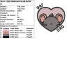 Broderie Rat Dad cœur et rat uni pour vêtements et décorations textiles