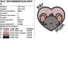 Broderie Rat Mom cœur et rat uni pour vêtements et décorations textiles
