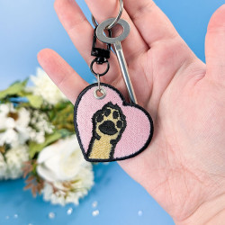 Porte-clés brodé personnalisable – DOG 🐶🦴