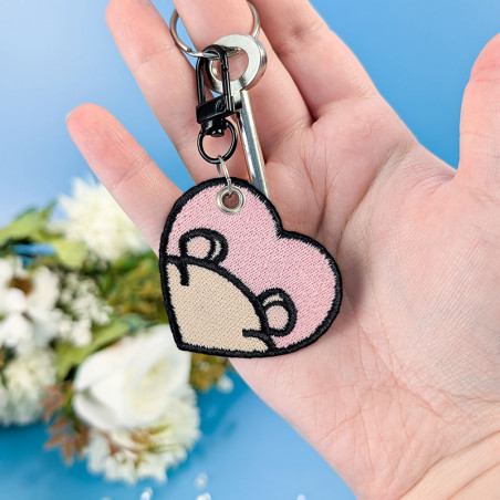 Porte-clés brodé personnalisable – HAMSTER 🐹🍎