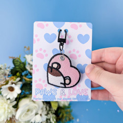 Porte-clés brodé personnalisable – HAMSTER 🐹🍎