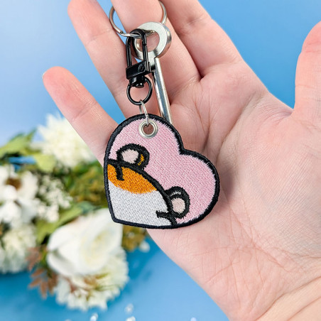 Porte-clés brodé personnalisable – HAMSTER 🐹🍎