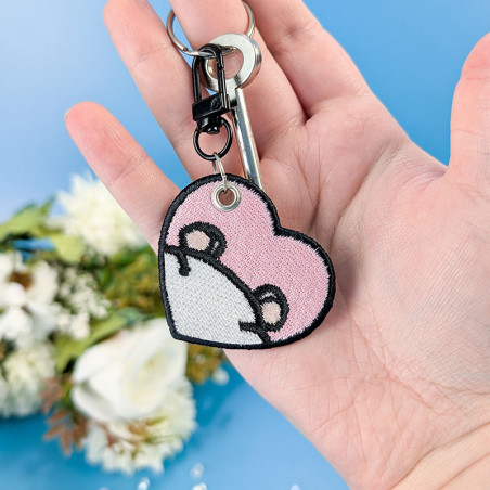 Porte-clés brodé personnalisable – HAMSTER 🐹🍎