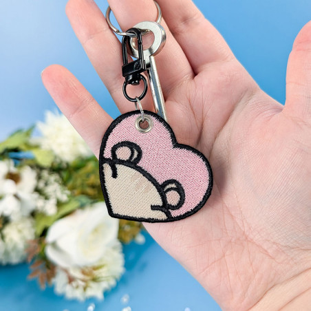 Porte-clés brodé personnalisable – HAMSTER 🐹🍎