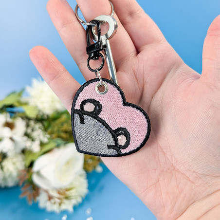 Porte-clés brodé personnalisable – HAMSTER 🐹🍎