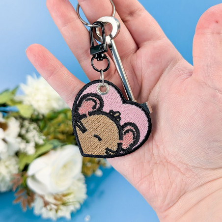 Porte-clés brodé personnalisable – RAT 🐭🧀