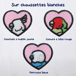 Chaussettes brodées personnalisables - BIRD - Taille unique (39/41) 🐦💗